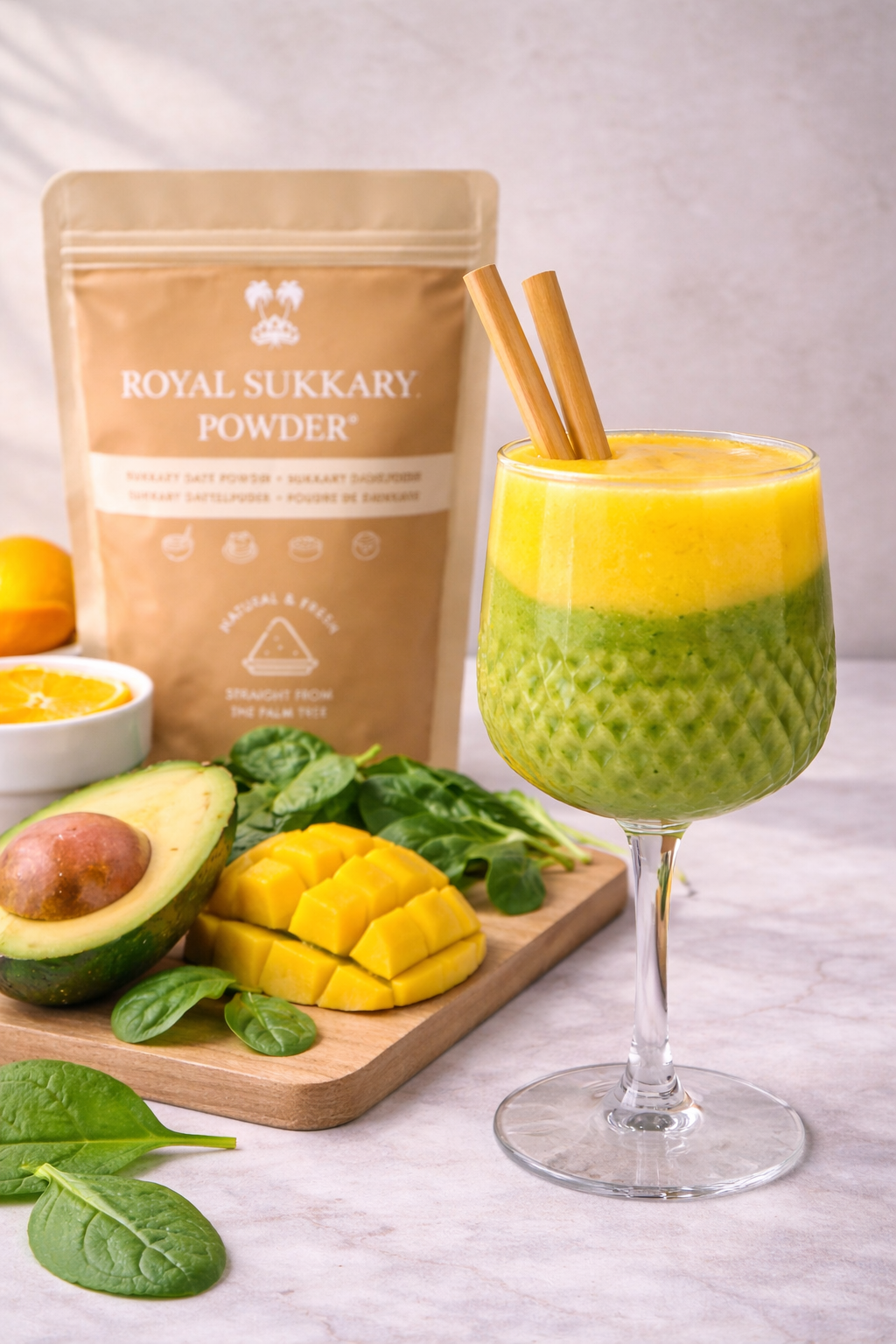 Avocado–Mango Smoothie met Royal Sukkary Poeder